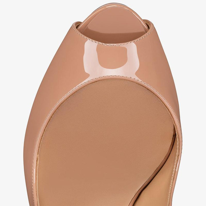 Beige Patent Pumps with 120mm Heel - ARNO CONTI