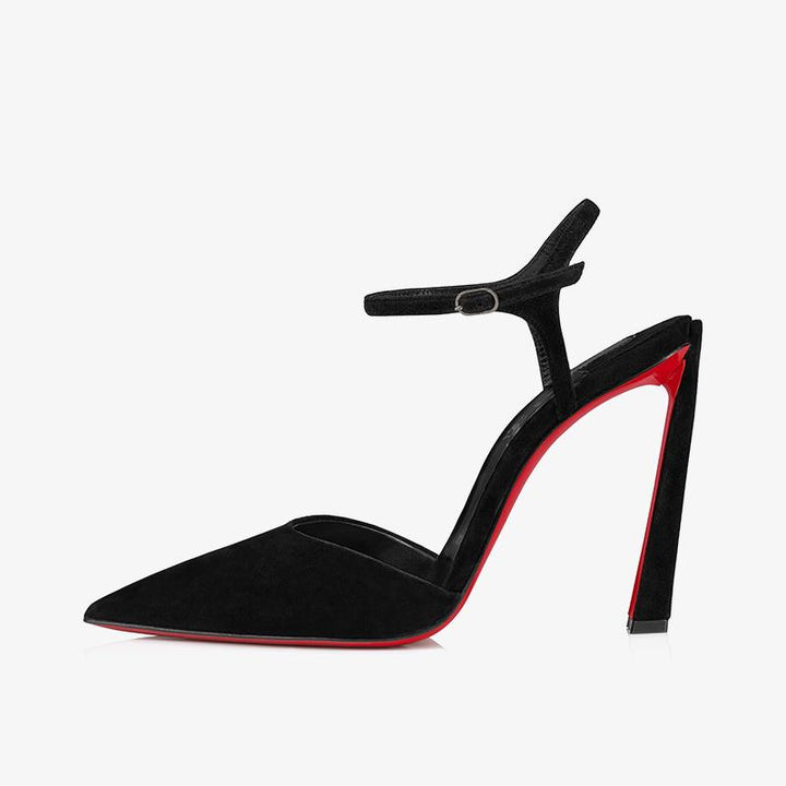 Unique Black Suede Leather Stiletto Pumps - ARNO CONTI