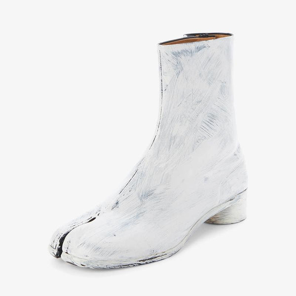 Contemporary White Calfskin Boots