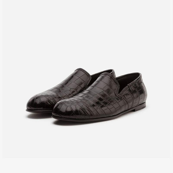 Calf Croc-Embossed Loafers Men Slip-on