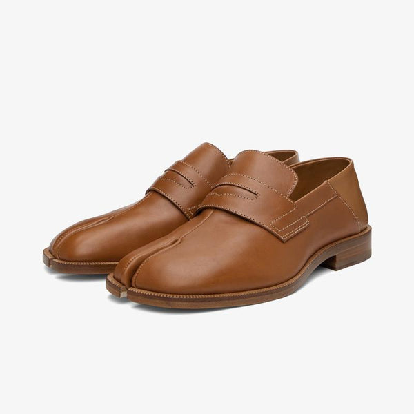 Tan Buffed Brown Leather Loafers - ARNO CONTI