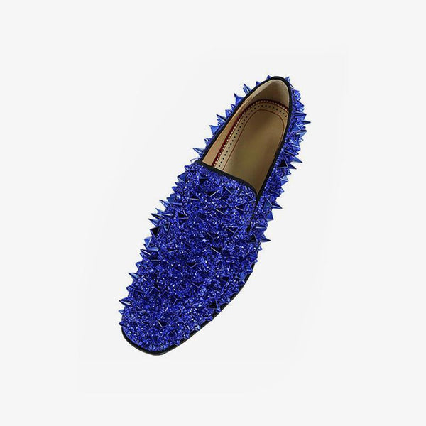 Mens Spike Loafers shoes Glitter