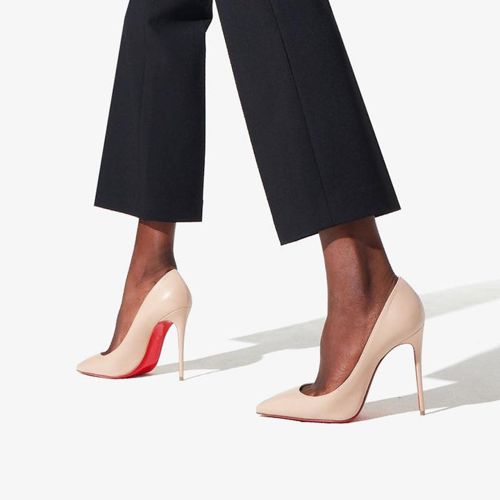 Nude Leather Sporty Pump 100mm - ARNO CONTI
