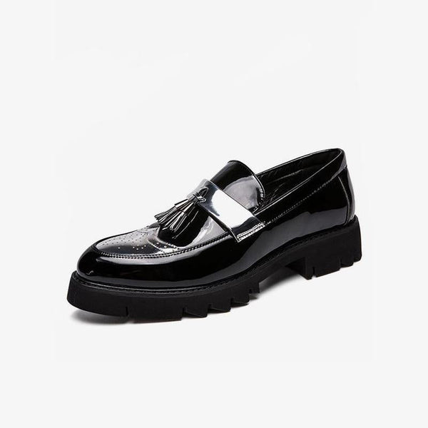 Men's Platform Wingtip Tassel Loafers