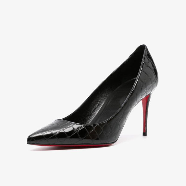 Crocodile-Effect Calf Leather Pumps - ARNO CONTI
