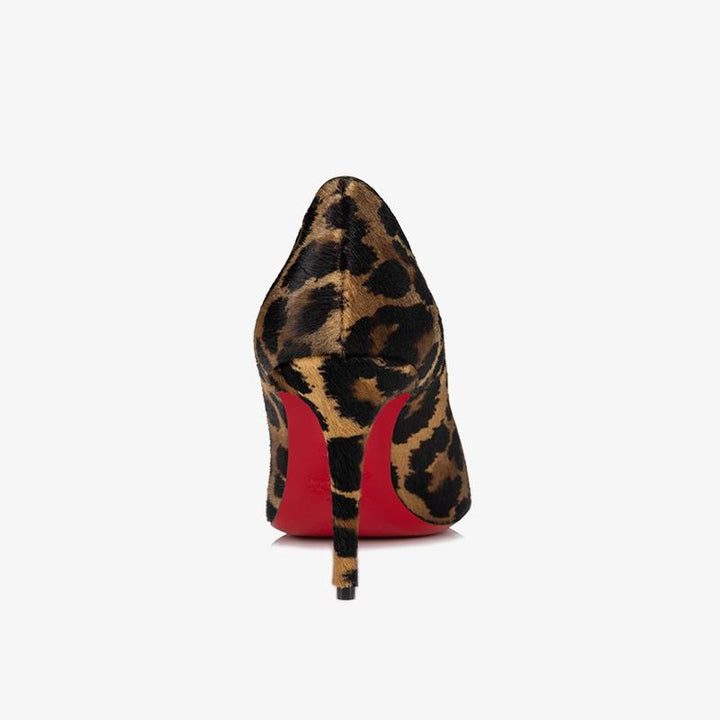 Lepord Brown Printed Leather Pointed Toe Pump - ARNO CONTI