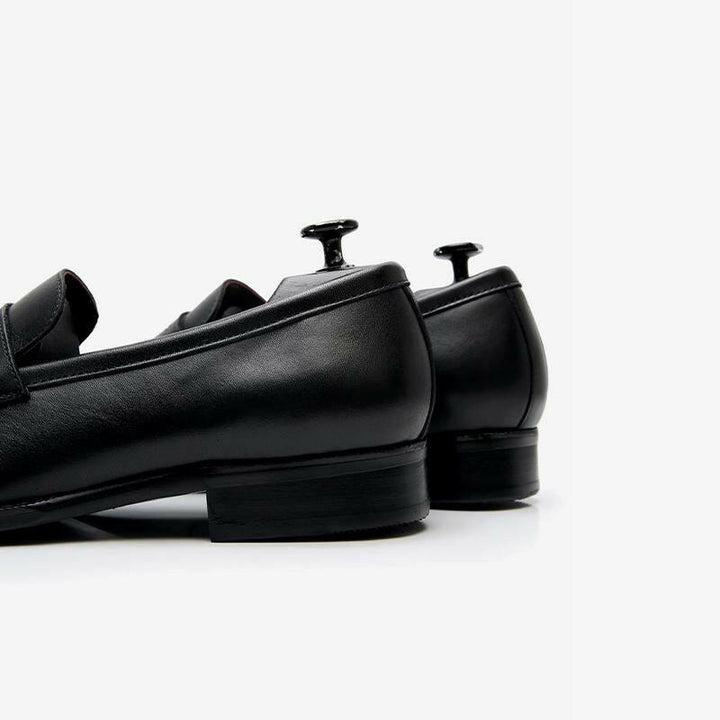 Black Round Toe Loafers.