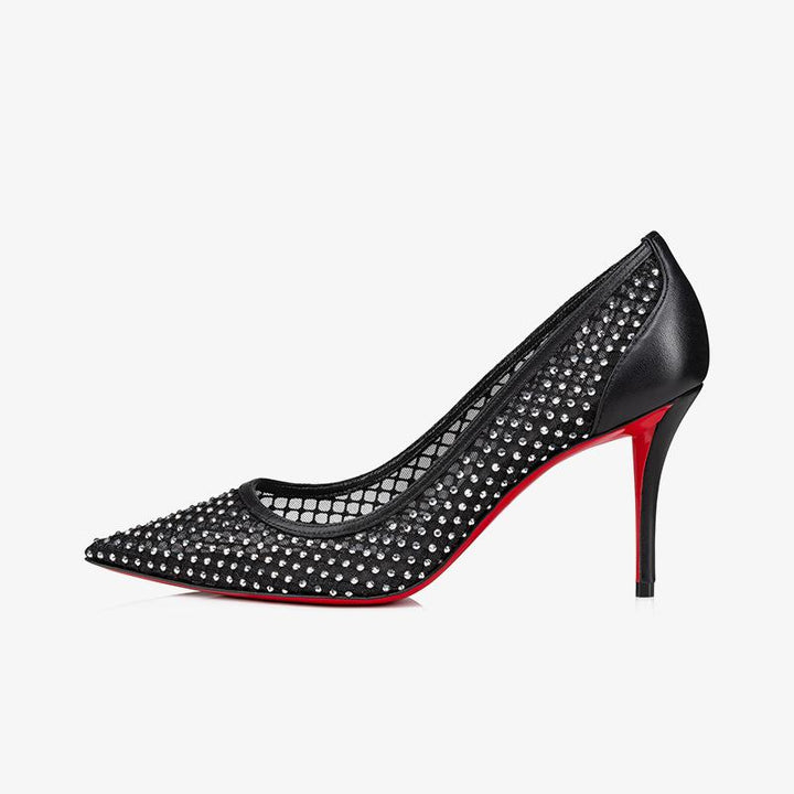 Unique Black Mesh Pumps and Strass - ARNO CONTI