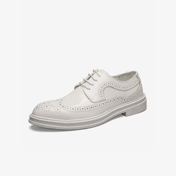 Carved Dress Leather Shoes Wing Tip