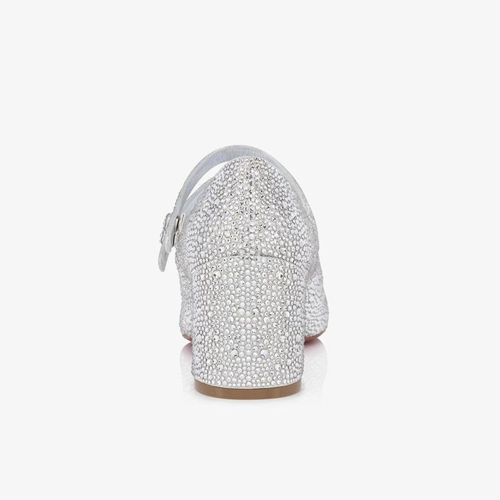 Elegant Crystal-Embellished silver Pump - ARNO CONTI