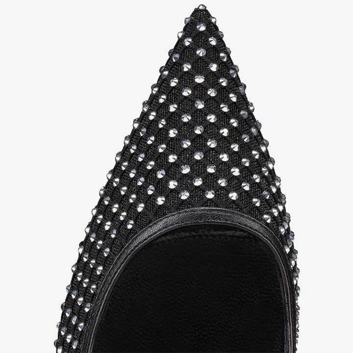 Unique Black Mesh Pumps and Strass - ARNO CONTI