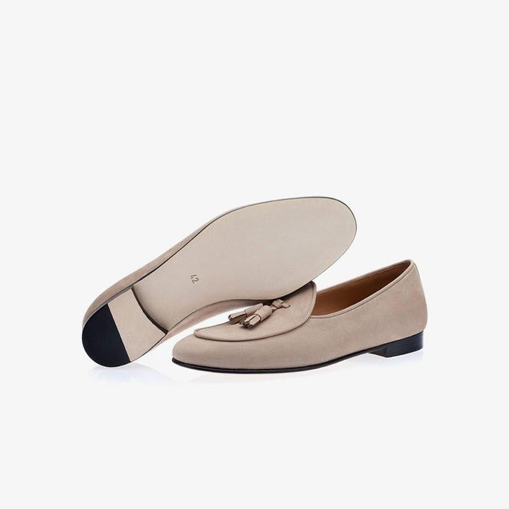 Tassel Loafers in Apricot.