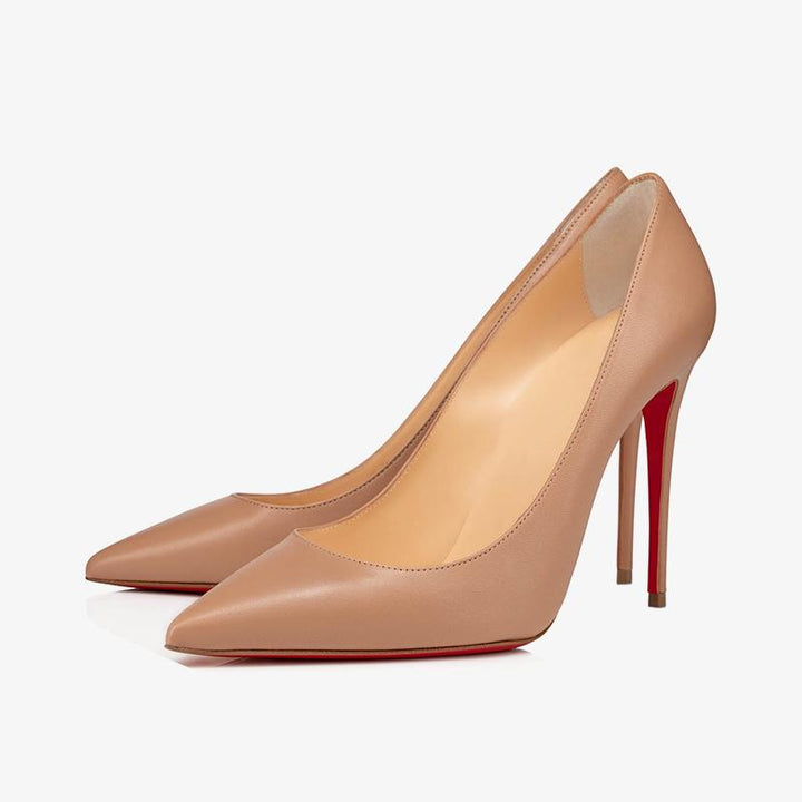 Nude Leather Sporty Pump 100mm - ARNO CONTI