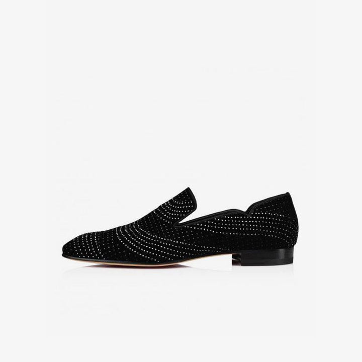 Black Dress Loafers Gliiter Leather.