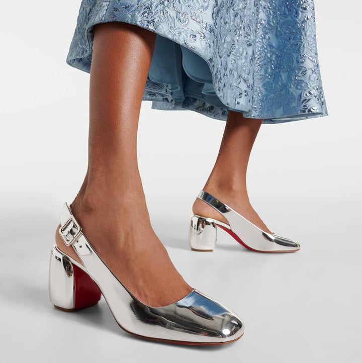 Timeless Silver Leather Pumps - ARNO CONTI