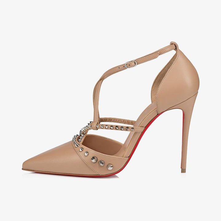 Eye-catching Leather Pumps with Spikes - ARNO CONTI