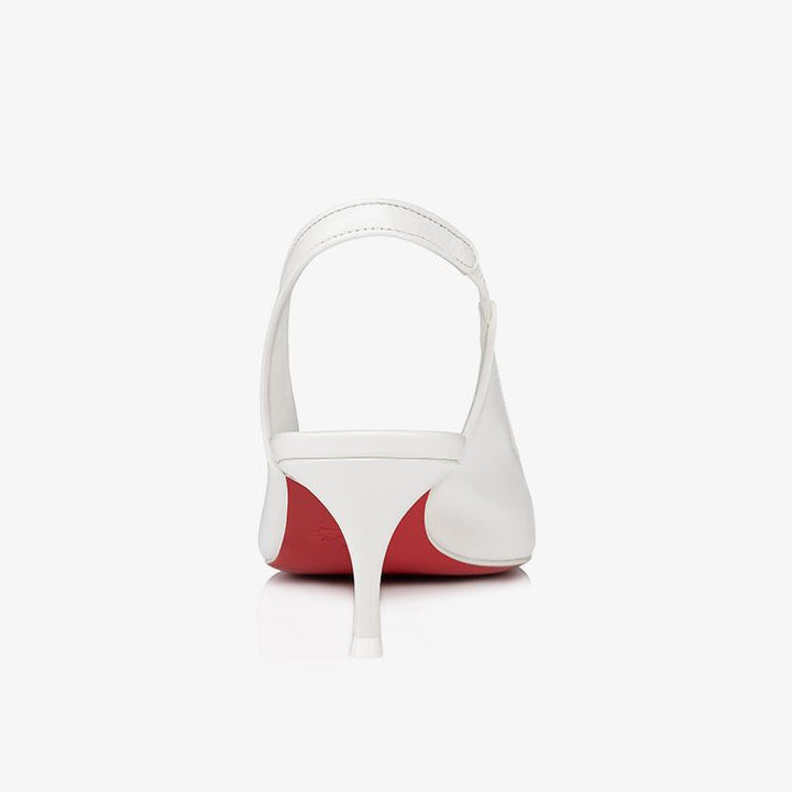 Elegant White Leather Slingback Pumps - ARNO CONTI