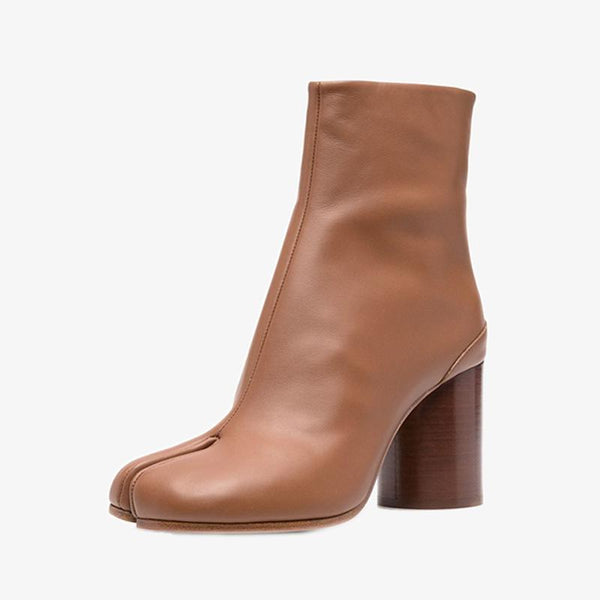 Brown Split-Toe Boots Women's