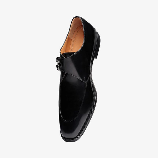 Classic Black Brushed Calfskin Formal Lace-Up