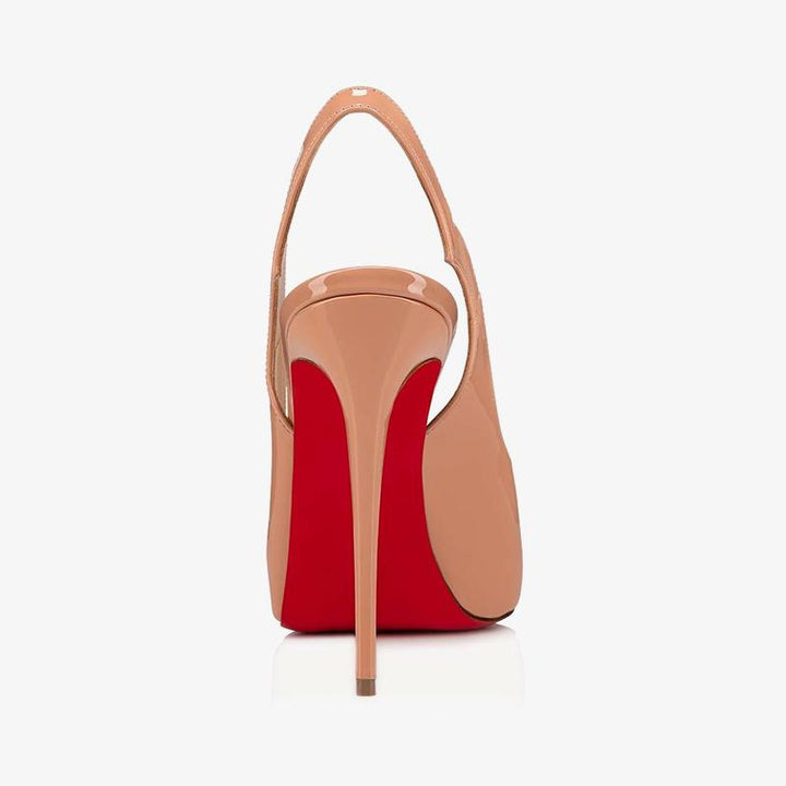 Beige Patent Leather Pumps with 120mm Heel - ARNO CONTI