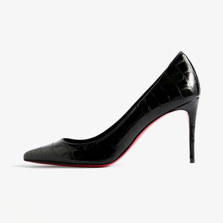 Unique Croc-Effect Patent Leather Pumps - ARNO CONTI