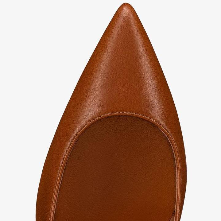 Soft Shiny Nude Leather Stiletto Pumps - ARNO CONTI
