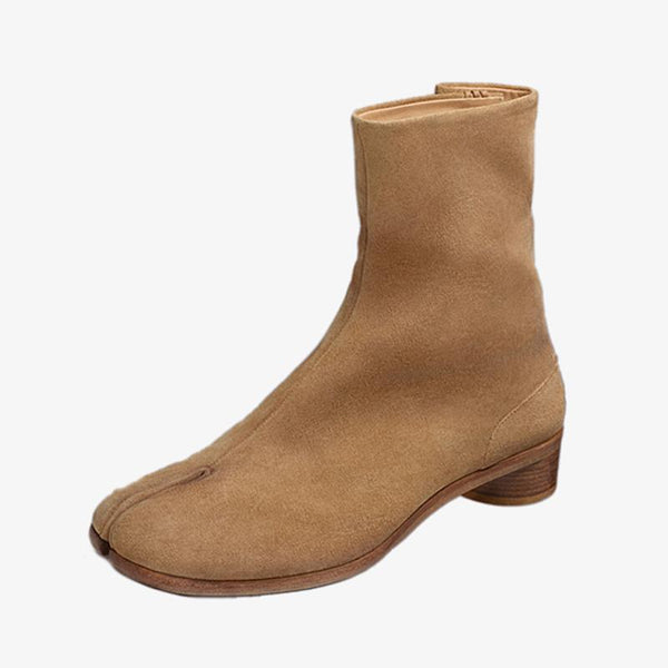 Suede Ankle Boots with Aged Finish