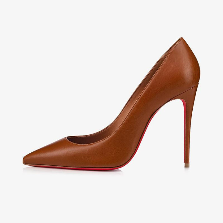Soft Shiny Nude Leather Stiletto Pumps - ARNO CONTI