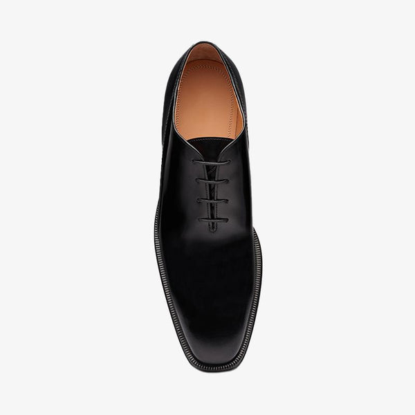 Black Brushed Calfskin Formal Lace-Ups