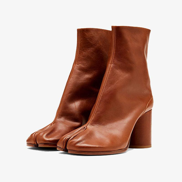 Calf Leather Tabi Ankle Boots