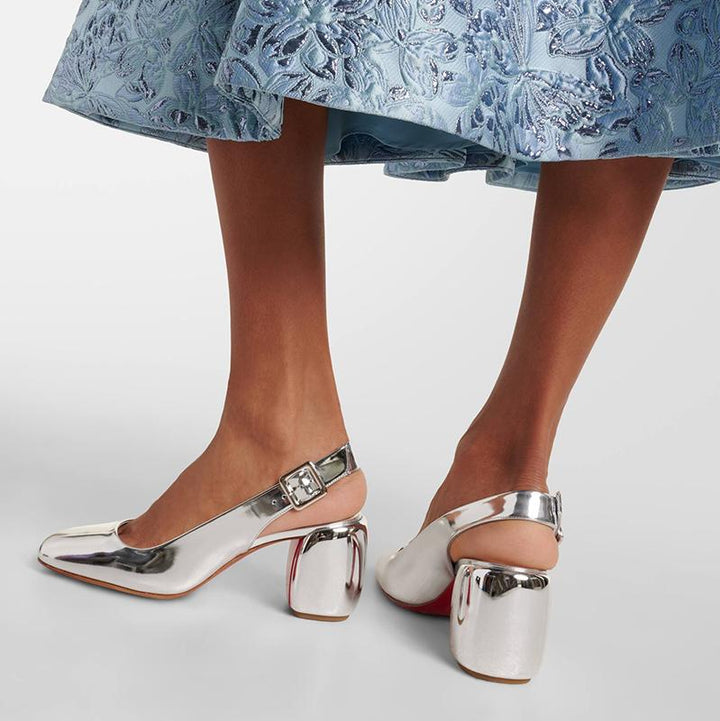 Timeless Silver Leather Pumps - ARNO CONTI