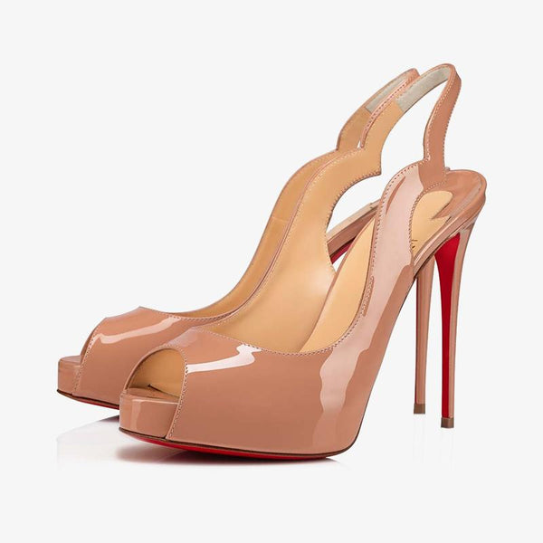 Beige Patent Leather Pumps with 120mm Heel - ARNO CONTI