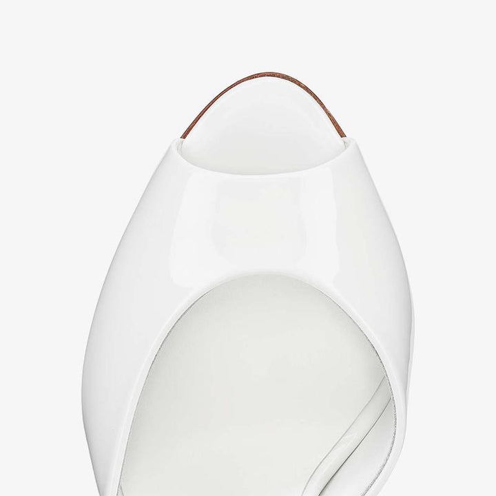 Eye-catching White Patent Leather Pump - ARNO CONTI