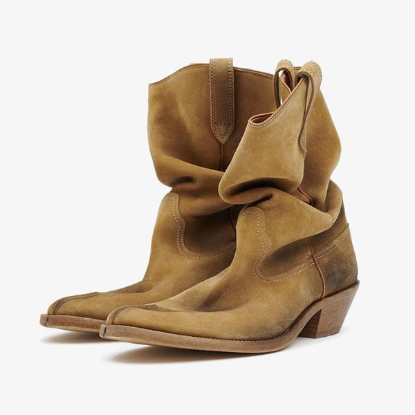 Light Brown Suede Tabi Boots Women's