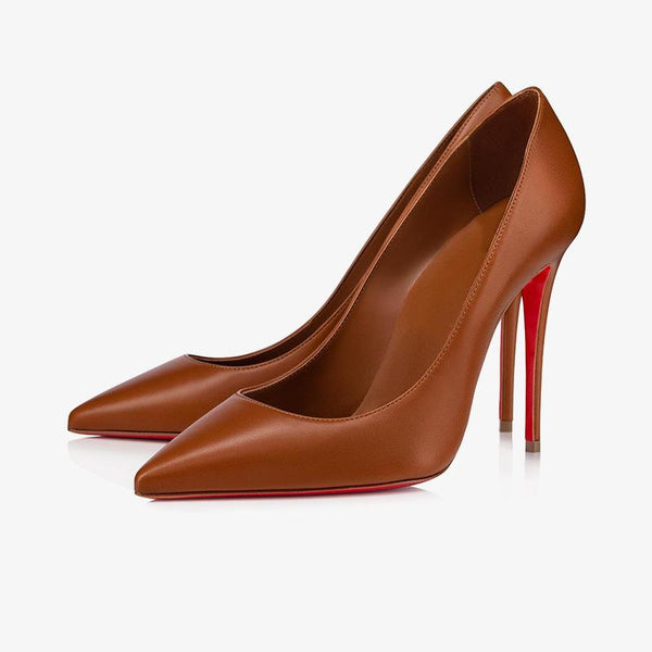 Soft Shiny Nude Leather Stiletto Pumps - ARNO CONTI