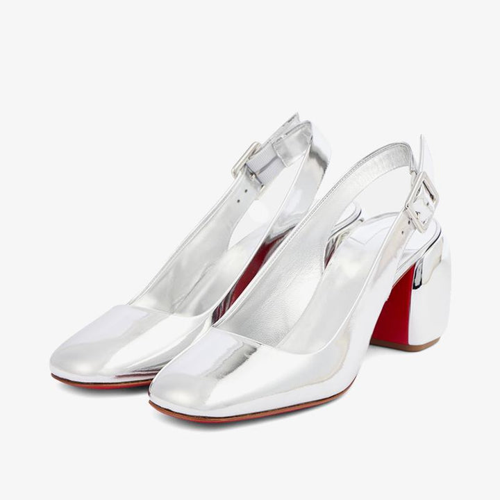 Timeless Silver Leather Pumps - ARNO CONTI