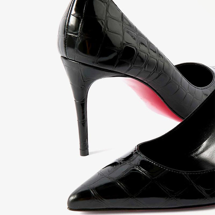 Unique Croc-Effect Patent Leather Pumps - ARNO CONTI