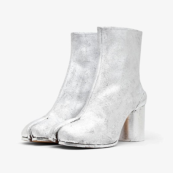 Popular Metallic Suede Ankle Boots