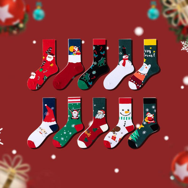 Artistic Eco-Friendly Cotton Christmas Socks