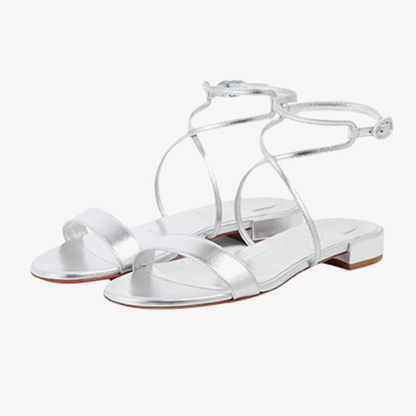Elegant Silver Leather Sandals